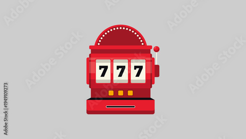 Slot machine jackpot illustration casino gambling game machine lucky spin vector design entertainment graphic retro arcade symbol