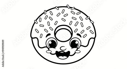 Donut character smiling