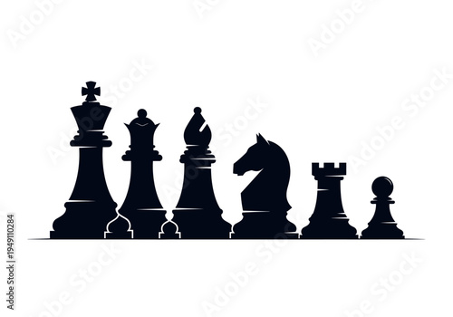 Black Chess Pieces on Board Game.