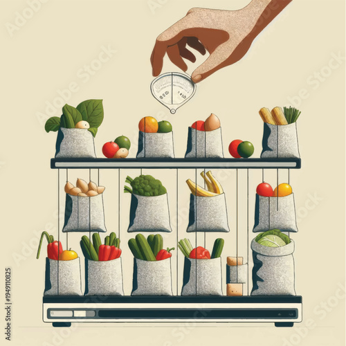 Hand Placing Coin in Hydroponic Garden.