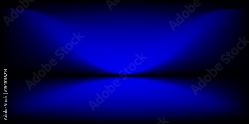 Abstract gradient podium background. blue empty 3d studio backdrop. Clean scene for product presentation mockup template. Vector illustration.