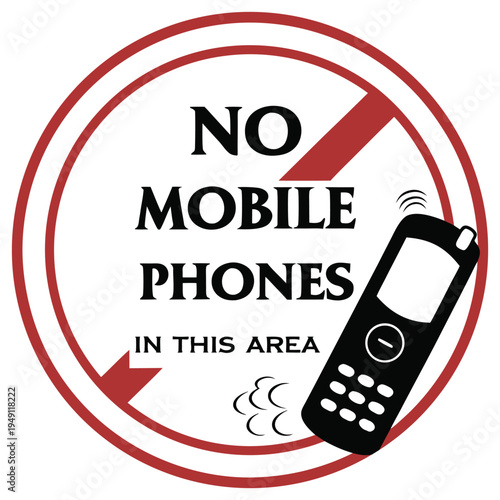 Restricted Area Signal - No Cell Phone Use Prohibited Circle Icon