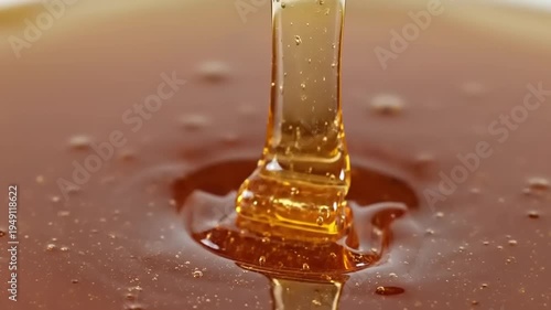 Golden Cascade A CloseUp of Honey Pouring and Splashing.