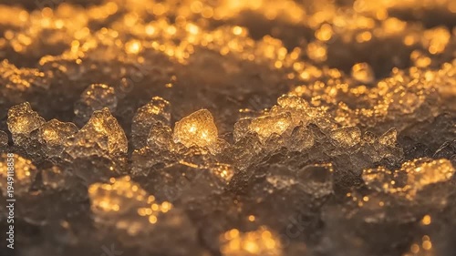 Golden Crystals A Macro View of Sparkling Mineral Formations.