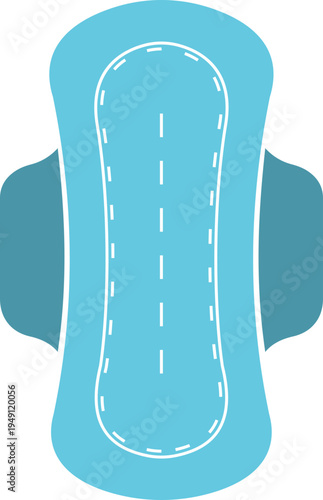 Feminine hygiene pad icon. Menstrual protection products for women healthcare isolated on transparent background. Sanitary towel design element for period care and wellness. Vector illustration.