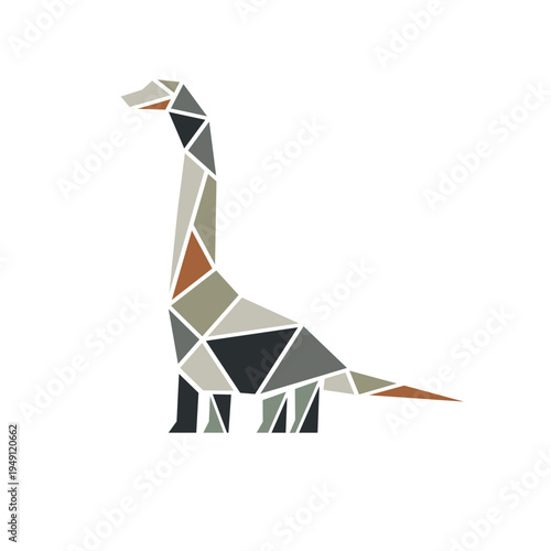 abstract geometric bronto dinosaur logo