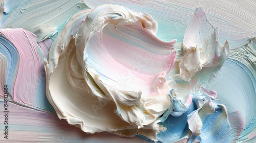 Abstract pastel paint strokes with thick texture and artistic design.