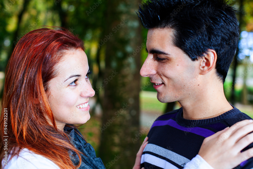 Fototapeta premium Love and affection between a young couple