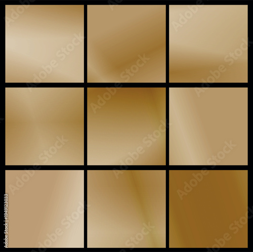 Deep golden gradients with hints of yellow flow seamlessly across the structured collage, creating a luxurious, confident backdrop perfect for premium branding or event materials.