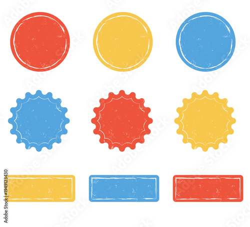 Vintage textured badge and banner set