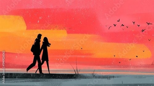 Colorful Cartoon Diverse Children Holding Hands with Doves, Peace & Unity Concept