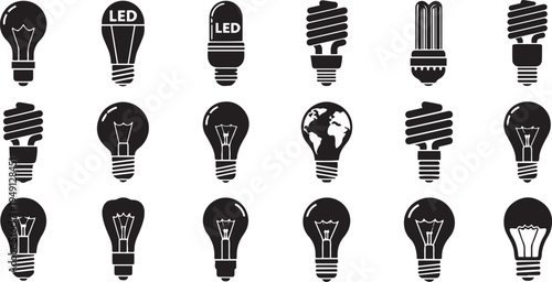 Black and white light bulb light bulbs lightbulb lamps illumination electricity