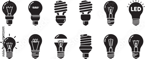 Black and white light bulb lightbulb lamp lamps bulbs