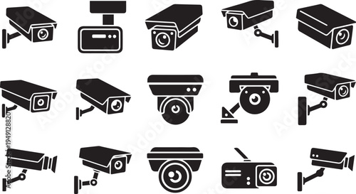 Black and white security camera security cameras surveillance CCTV monitoring