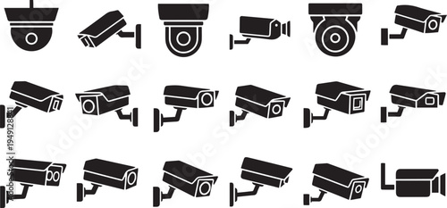 Black and white security camera security cameras surveillance 1 CCTV monitoring