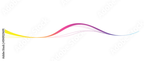 Minimal flowing gradient wave line abstract design element
