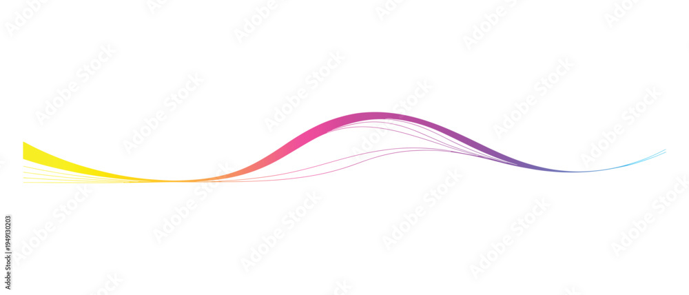 Fototapeta premium Minimal flowing gradient wave line abstract design element