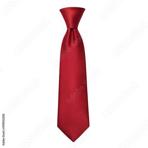 A red tie with a pattern on it isolated on transparent background