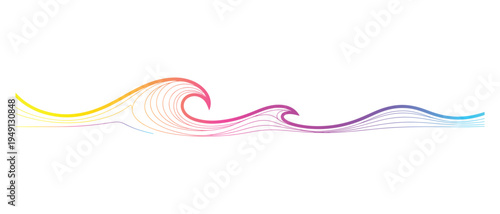 Elegant flowing wave ribbon gradient abstract decoration