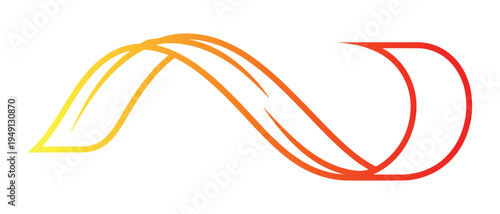 Creative swoosh curve gradient line abstract design element