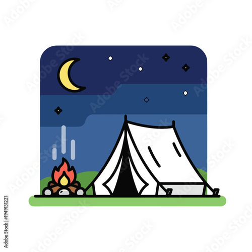 camping in the tent