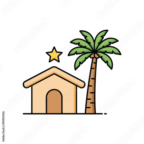 house and palm tree