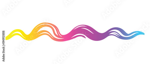 Colorful wavy line gradient abstract design element