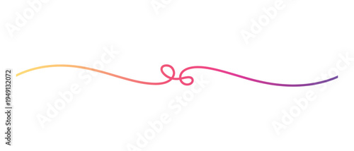 Minimal elegant swirl flourish gradient line ornament