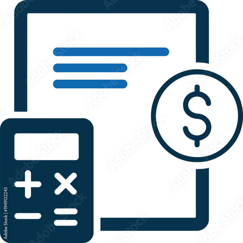 Financial Accounting and Budget Calculation Icon Vector