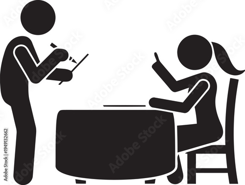 Waiter Taking Order from Customer at Cafe