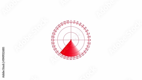 Digital Radar Scanner Animation 4K with Alpha Channel, Radar Sweep Animation 4K with Transparent Background Alpha Channel.