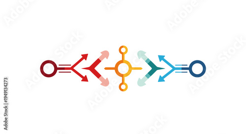 Dynamic Process Flow Divergence Integration and Convergence System Diagram