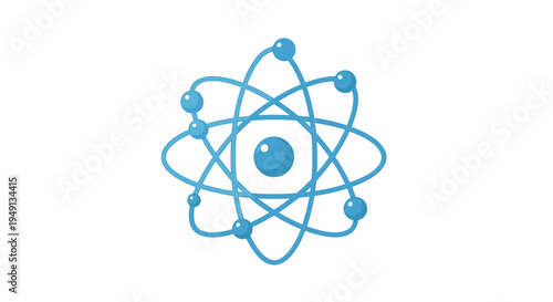 Blue Atom Science Symbol Icon