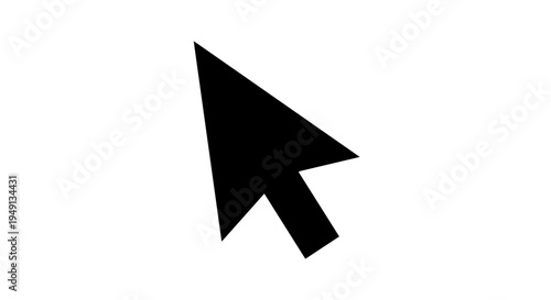 Classic Black Computer Mouse Cursor Arrow on White Background