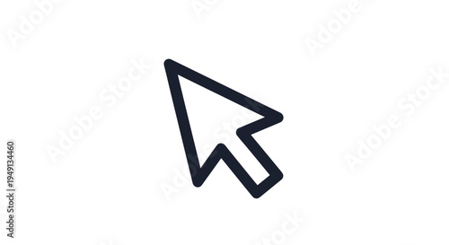 Minimalist Computer Mouse Pointer Cursor Icon on White Background