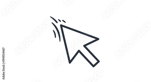 Clicking Mouse Cursor Outline Icon for Web and UI Design