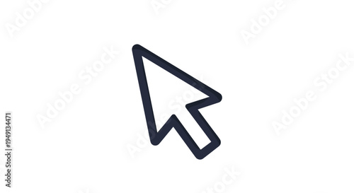 Simple Mouse Pointer Cursor Icon on Clean White Background