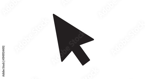 Black Computer Cursor Arrow Icon on White Background