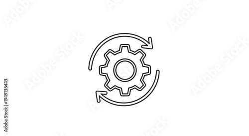 Gear with Circular Refresh Arrows Icon