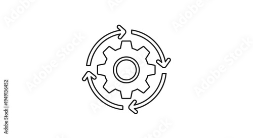 Process Automation Gear Cycle Icon