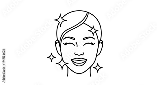Happy Woman With Glowing Skin Icon