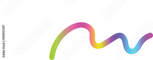 Rainbow gradient squiggle line art