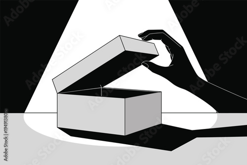 Mystery Box Reveal, surprise discovery concept