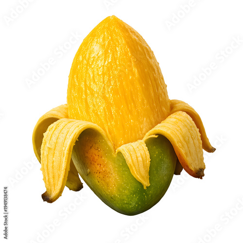 peeled mango isolated 