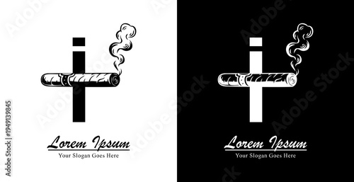 I letter logo design combined with a cigar