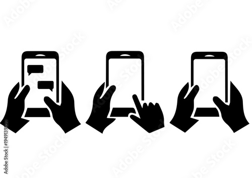 smartphone hand gestures icon set for mobile app usage and touch screen interface vector