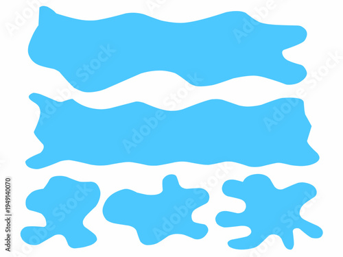 Water drop collection set. Illustrations of water droplets in various shapes.