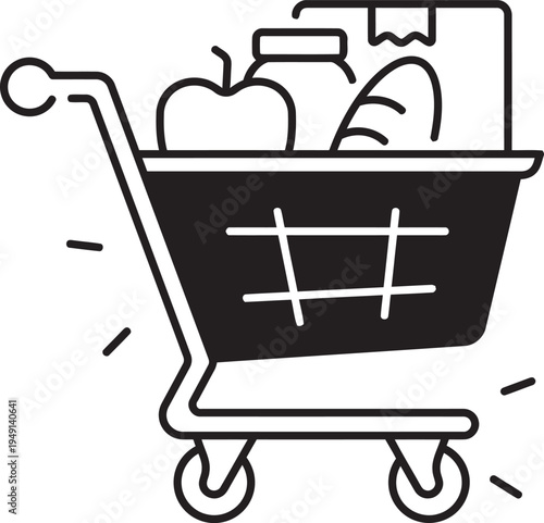 Professional Waiter Icon with Serving Tray