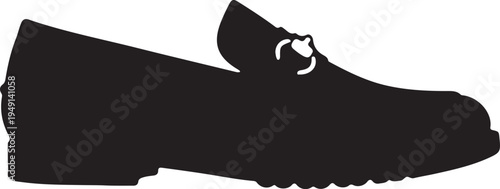 Bit loafers icon in silhouette on white background۔