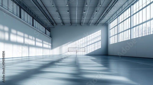Wallpaper Mural Bright and Spacious Indoor Sports Hall with Large Windows and Shadows Torontodigital.ca